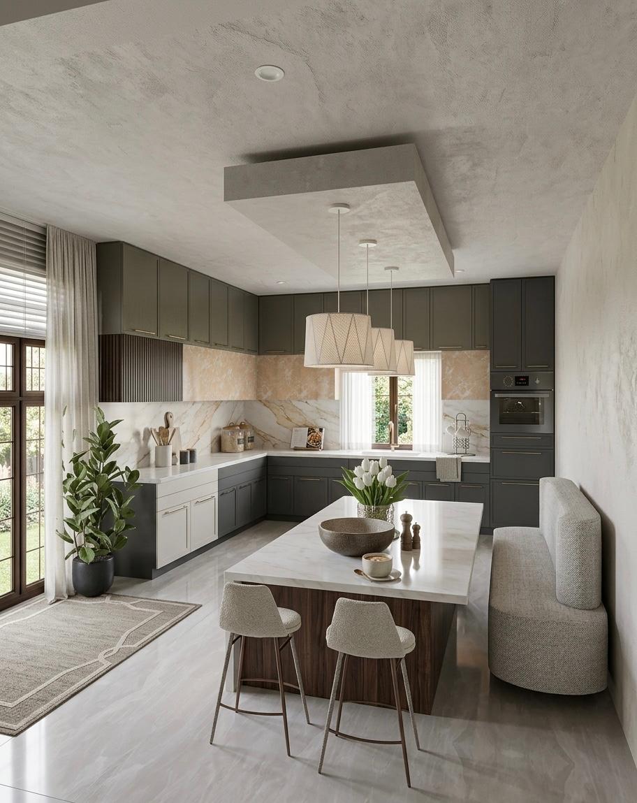 Render realista da cozinha planejada